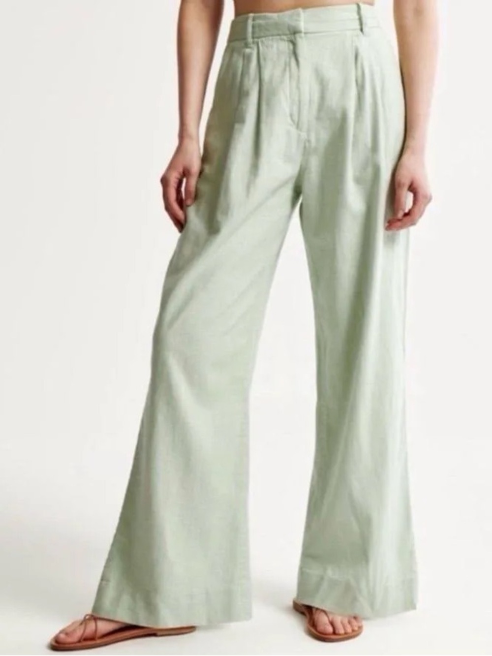 A&F Sloane Tailored Linen Blend Wide Leg